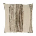 Saro 20 in. Banded Cotton Square Throw Pillow with Poly Filling, Gray 3090.GY20SP